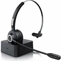Produktbild: CSL Mono Headset inklusive Ladestation flexibles Mikrofon / Rauschunterdrückung - Schwarz