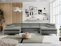Produktbild: Ecksofa, Universelles, Schlaffunktion, Bettkasten, U-förmig, einstellbare Kopfstützen, Bettsofa - PETER U - Struktur - Grau
