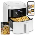 Produktbild: Aigostar White Cube, Smart Heißluftfritteuse 7L XXL Friteuse Heissluft 1900W Heissluftfriteuse, APP-Steuerung, 7 Programmen, Warmhalten, 20 Rezepte, 6-10 Personen, Digitalem LED-Touchscreen Air Fryer