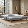 Produktbild: Polsterbett 180x200 Doppelbett Stoff Grau mit Lattenrost Futonbett Homestyle4u