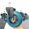 Produktbild: Bürostuhl Rollen 11x22 mm Blau Ersatzrollen für Schreibtischstuhl aus Gummiro...