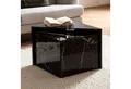 Produktbild: FINEBUY Satztisch Couchtisch Sofatisch MONOBLOC 2er Set Hochglanz Marmor Optik Dreieckig (Couchtisch 2er Set Schwarz Hochglanz Marmor Optik), Wohnzimmertisch Modern, Sofatisch MONOBLOC