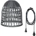 Produktbild: MARELIDA Lampenschirm BELL Rattanstil outdoor mit E27 Fassung H: 33cm grau für Außen