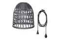 Produktbild: MARELIDA Hängeleuchte Lampenschirm BELL Rattanstil outdoor mit E27 Fassung H:33cm wetterfest