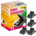 Produktbild: 4 x inseko Premium-Rattenfallen I sehr hochwertige Schlagfalle inkl. Handschuhe