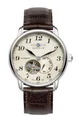 Produktbild: Zeppelin Flatline Automatik Fliegeruhr offenes Herz 7666-5 Lederband 40 mm