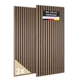 Produktbild: JELLE & JACOB Wandpaneele Akustikpaneele Holz Furnier Walnuss 104x52 cm, 2er Set 3D Wandpaneele Holz Wandverkleidung, Akustikpaneel Deko Wohnzimmer, Garderobe, Akustik Wand Paneele