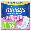 Produktbild: Always Sensitiv Normal Ultra (Größe 1) Sanitär Handtücher Pack 16 Bremsbeläge