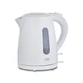 Produktbild: KHG Wasserkocher WK-100W Kunststoff weiß, 1 Liter, abwaschbarer Kalkfilter, Wasserstandsanzeige, Öffnen per Knopfdruck, Trockengehschutz, verdecktes Heizelement, BPA-frei, 2200 Watt