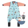 Produktbild: schlummersack Baby Schlafsack mit Füßen ganzjährig 2.5 Tog 80 cm Pirat | Schlafsack mit Beinen und verlängerten Bündchen für eine Körpergröße von 80-90cm | Ganzjahres Schlafsack Baby mit Ärmel
