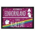 Produktbild: trendaffe - Willkommen im Einhornland Fußmatte XXL mit Honeycorns Motiv