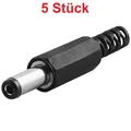 Produktbild: DC Strom-Stecker für Netzteile zum Löten Lötversion 2,1mm x 5,5mm 14mm Schaft