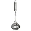 Produktbild: Fackelmann Schöpflöffel 32 cm OVALGRIFF, praktische Suppenkelle aus Edelstahl, mit ergonomischem Griff (Farbe: Silber), Menge: 1 Stück
