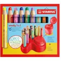 Produktbild: Stabilo Buntstifte woody 3 in 1, 880/15-01, Multitalent-Stifte, Tischset mit Spitzer, 15 Stück