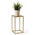 Produktbild: FRAMADO - Pflanzenständer Ferro - 24x24x60cm - Farbe Gold - für Zimmerblumen - Metallregal - Dekorativer Tisch - Blumenständer - für Zimmerecke, Wohnzimmer, Balkon