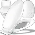 Produktbild: Toilettendeckel WC Sitz Absenkautomatik Klodeckel Klobrille Toilettensitz einfache Montage Reinigung WC Deckel Toilet Seat Antibakteriell Oval Retoo - Weiß