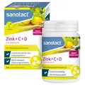 Produktbild: sanotact Zink+C+D hochdosiert | Zink VItamin C und D Lutschtabletten | Zitronengeschmack | Immunsystem | 54 vegane Tabletten