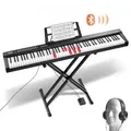 Produktbild: VEVOR Digitales Klavier mit 88 Tasten, halbgewichtete Tasten, Klavierset mit verstellbarem Ständer, integrierten Lautsprechern, Sustain-Pedal, Kopfh