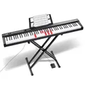Produktbild: VEVOR Digitales Klavier mit 88 Tasten, halbgewichtete Tasten, Klavierset mit verstellbarem Ständer, integrierten Lautsprechern, Sustain-Pedal, Kopfhörern, Bluetooth, MIDI, USB für Anfänger