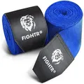 Produktbild: FIGHTR Boxbandagen für max. Stabilität und Sicherheit, 4m halb elastische Bandage blau 4m