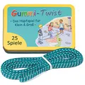 Produktbild: GLÜCKSWOLKE Gummitwist + Buch mit 25 Spiele - Indoor & Outdoor Spielzeug für Kinder ab 6, 7, 8, 9, 10 Jahre I Gummi Twist - Kinderspiele für Einschulung in Schultüte I Geschenke für Mädchen & Junge