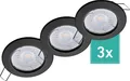 Produktbild: 3er Set Oktaplex Einbaustrahler inkl. LED Modul 4.000K neutralweiß - Deckenspots Schwarz