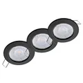Produktbild: Oktaplex Lighting 3er Set LED Einbaustrahler Sedan - mit LED Modul 4,8W 4000K 230V 380lm Neutralweiß 110° - Spot Schwarz Lochmaß 60mm