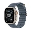 Produktbild: Apple Watch Ultra 3 GPS + Cellular 49mm Natur Titanium Case mit Maritimblau Ocean Band MEWH4QF/A
