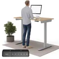 Produktbild: Ergotopia Desktopia One höhenverstellbarer Schreibtisch | elektrischer Schreibtisch höhenverstellbar | Bürotisch höhenverstellbar, Verstellbarer Tisch TÜV-geprüft, 7 Jahre Garantie 138x65 cm
