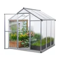 Produktbild: Gegaden Gewächshaus Aluminium für den Garten |Mit 8 cm dickeres Fundament| 182*190*195 cm | Vielseitig nutzbar als Treibhaus Gartenhaus winterfest Aufzucht Tomatenhaus Frühbeet und Pflanzenhaus silber