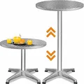 Produktbild: Casaria® 2in1 Stehtisch Höhenverstellbar 70 cm / 115 cm Hoch Stabil Aluminium Rund Ø60cm Wetterfest Outdoor Garten Bistrotisch Biertisch Bartisch Party