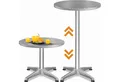 Produktbild: Casaria Stehtisch (1-St), Stabil Höhenverstellbar 70 cm / 115 cm Hoch Alu Rund Ø60cm Wetterfest