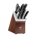 Produktbild: HENCKELS Everyday Selbstschärfender Messerblock 7-teilig, Messer-Set, Schere, Esche-Block, Braun