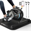 Produktbild: MERACH Pedaltrainer, Beintrainer für Zuhause, Mini Heimtrainer Senioren mit 2 Widerstandsbändern und Rutschfester Matte, Hometrainer Fitnessgerät für Zuhause Büro, Platzsparend