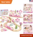 Produktbild: Holzeisenbahn für Mädchen, Holz Eisenbahn Kinder, Einhorn Spielzeug ab 3 4 5 ...