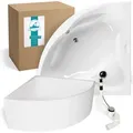 Produktbild: Calmwaters® Eckbadewanne Komplettset 140x140 cm mit Wannenträger & Ablaufgarnitur, Acrylwanne Original, Duowanne für 2, Sitzbadewanne, Set Badewanne
