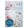 Produktbild: bsb Karte Diamantene Hochzeit - Glückwunschkarte 60. Hochzeitstag mit Blumen Motiv - Geschenke zur Diamanthochzeit - Karte Hochzeit in 11,5 x 17,0 cm