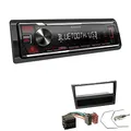 Produktbild: Kenwood KMM-BT209 1-DIN Autoradio Media Receiver Bluetooth USB AUX mit Einbauset passend für Opel Corsa C 2000-2004 schwarz