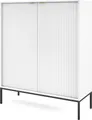 Produktbild: Selsey Highboard Vellore Hochkommode, Weiß mit geriffelten Fronten, 104 cm