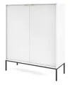 Produktbild: Selsey Vellore Highboard Hochkommode, Weiß mit geriffelten Fronten, 104 cm