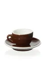Produktbild: Cilio Espressotasse Roma mit Unterteller aus hochwertigem Porzellan in der Farbe Marone, 215045
