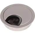 Produktbild: SOTECH Kabeldurchführung Kabeldurchlass aus Metall Edelstahloptik matt Bohrmaß Ø 68 mm Schreibtisch mit Staubdichtung