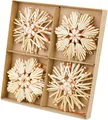 Produktbild: 16x Strohsterne Ø 10 cm | XXL Baumschmuck Natur | Weihnachtsdeko Set Retro