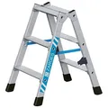 Produktbild: ZARGES Stehleiter beidseitig Nova B silber 2x 3 Stufen, H: 68,0 cm