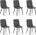 Produktbild: Homestyle4u 2329, Polsterstühle Samt 6er Set Esszimmerstühle Grau Küchenstühle