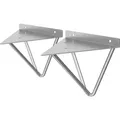 Produktbild: Ml-design - 2 Stück Regalhalterung 160 Mm, Grau, Aus Metall, Dreieckige Regalhalterungen, Schwebe Regalwinkel, Haarnadel Wandhalterung, Prisma Regalträger Wandmontage, Hairpin Wandregal Wandkonsole