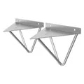 Produktbild: ML-Design 2 Stück Regalhalterung 160 mm, Grau, aus Metall, Dreieckige Regalhalterungen, Schwebe Regalwinkel, Haarnadel Wandhalterung, Prisma Regalträger Wandmontage, Hairpin Wandregal Wandkonsole