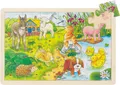 Produktbild: Puzzle Holzpuzzle Einlegepuzzle Tierkinder 24 Teile Goki 57890