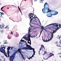 Produktbild: 20 Servietten Fluttering Butterflies purple Schmetterlinge zart Tiere grün 33x33