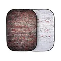 Produktbild: Manfrotto Urban Collapsible 1,5 m x 2,1 m (5' x 7') Klassisches Rot/Distressed White Brick, 2 in 1 Umkehrbarer Hintergrund, Backdrop, Doppelseitig, Tragbar, Portraits, Pop up - LL LB5706